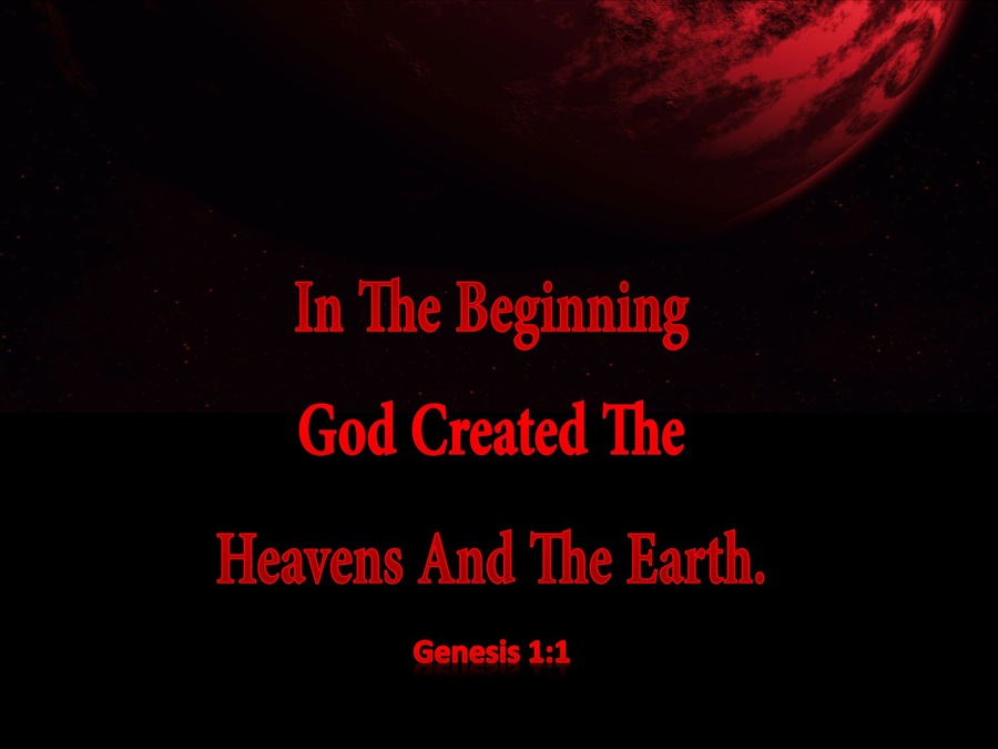 Genesis 1:1 In The Beginning God Created (red)